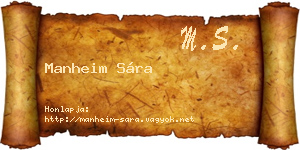 Manheim Sára névjegykártya